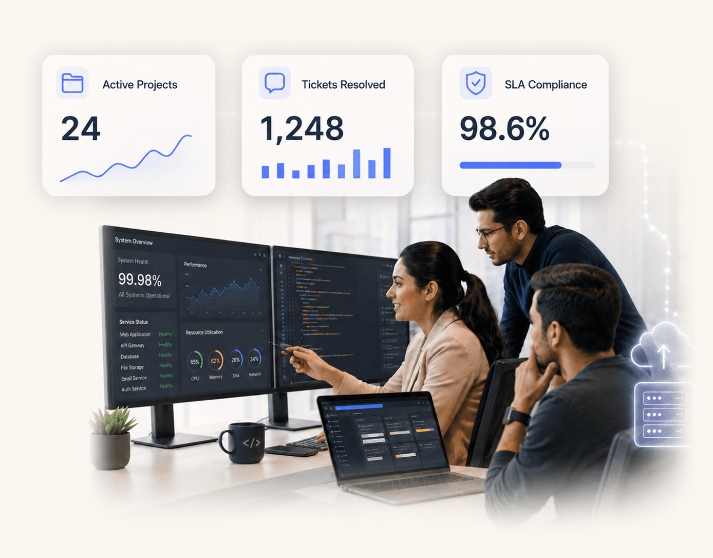 IT services team using AiEngage CRM