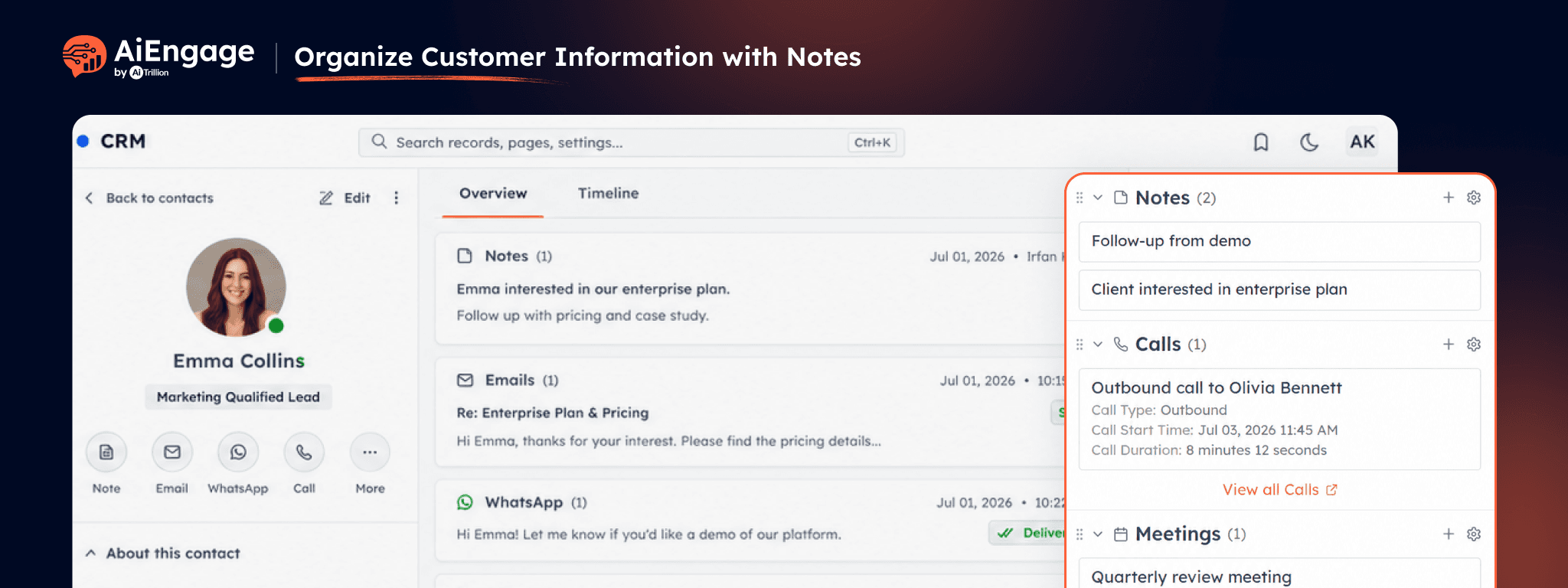 Organize Customer Information with Notes