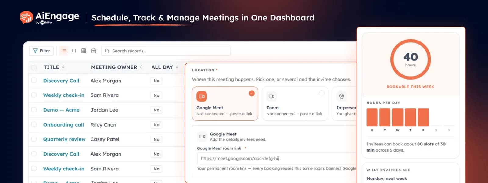 Create Meetings, Generate Links & Notify Customers Automatically