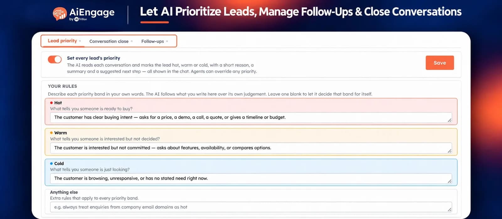 Let AI Prioritize Leads, Manage Follow-Ups & Close Conversations