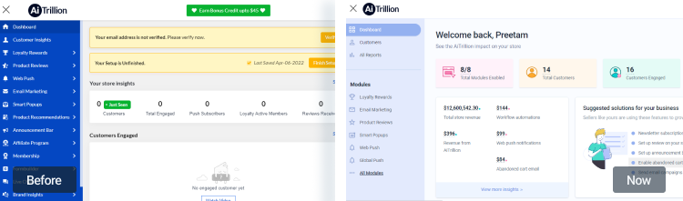AiTrillion dashboard