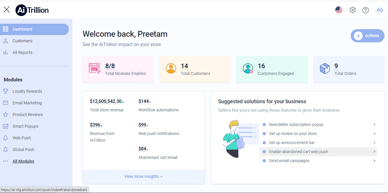 AiTrillion new dashboard