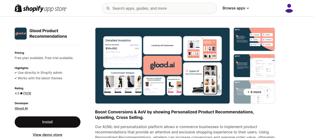 Glood AI Product Recommendations