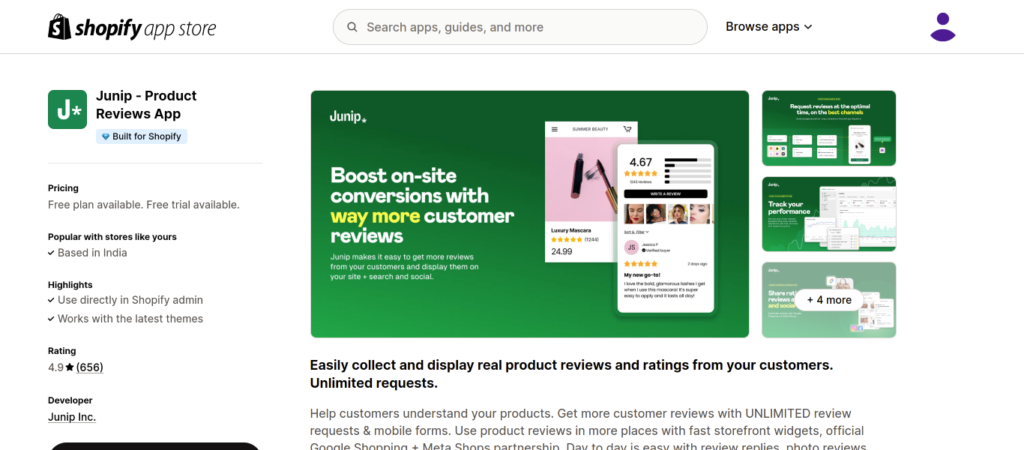 Junip ProductReviews App