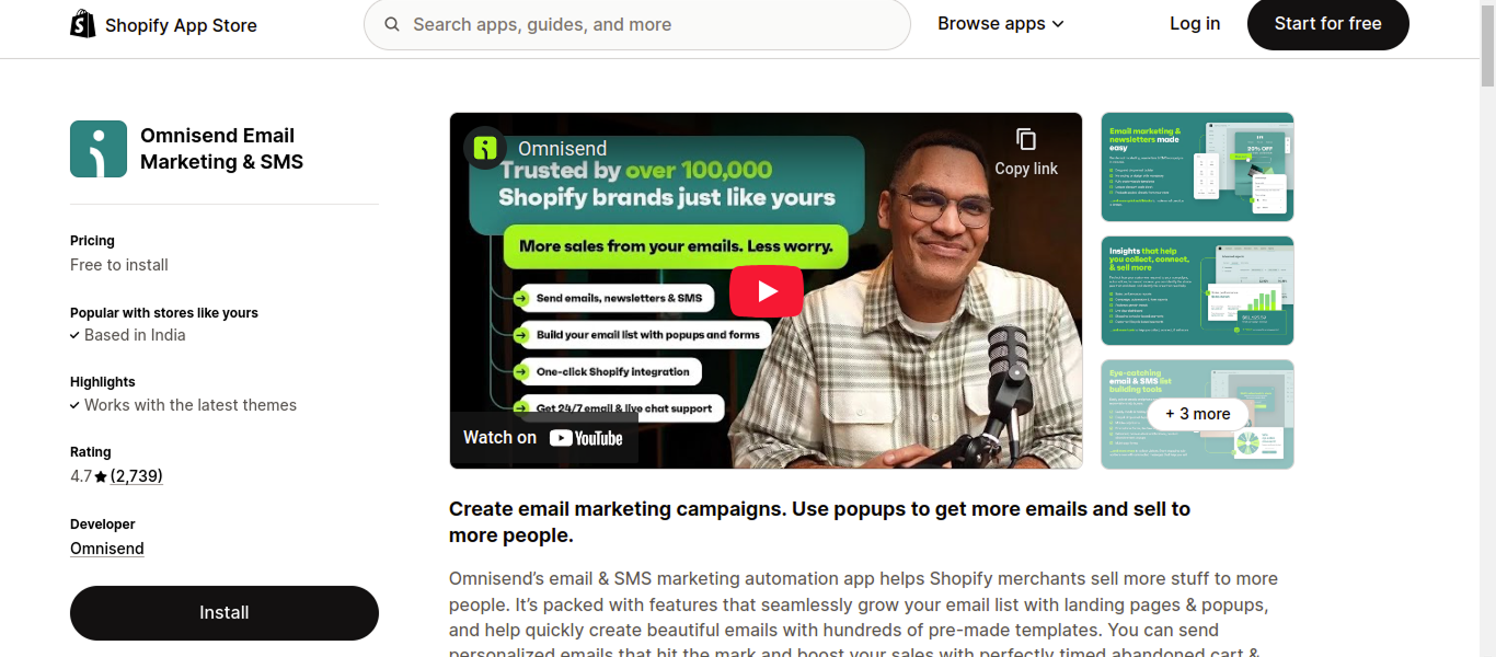 Omnisend email marketing
