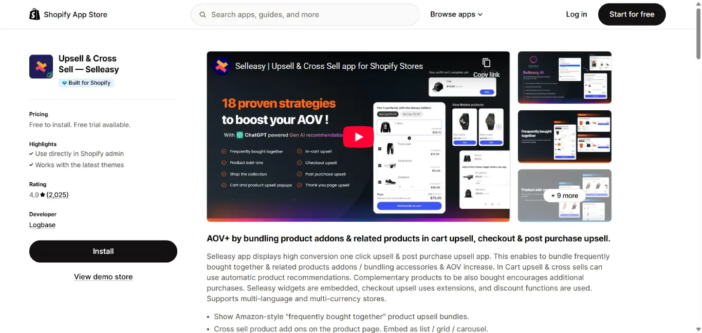 Upsell Cross Sell Selleasy Shopify Upsell App